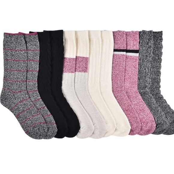 NWT Lucky Brand Women's Super Soft Boot Socks 6 Pairs Size 5-10 Colors $50 AA104 - Picture 2 of 2